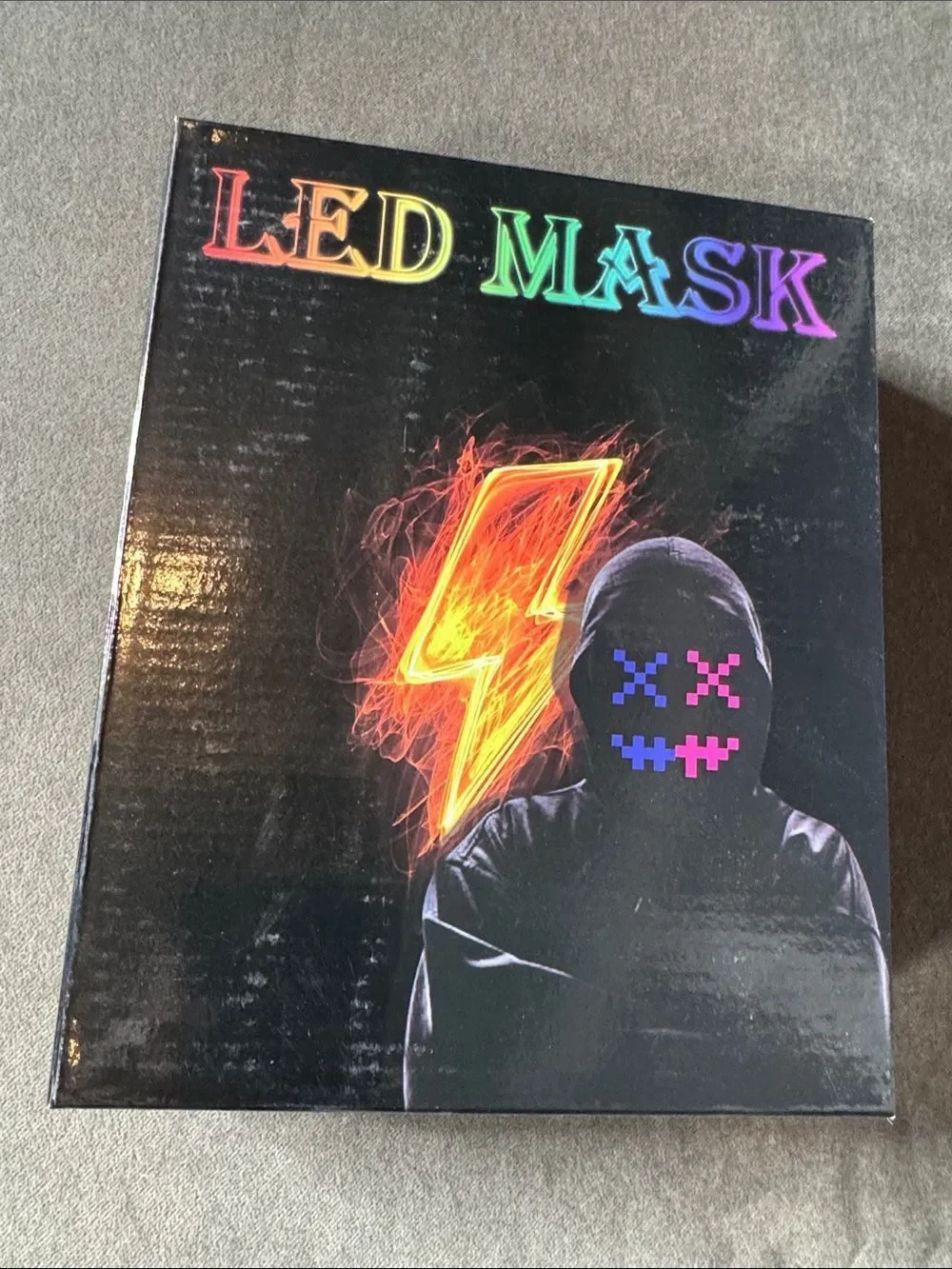 LED Light Up Face Mask with Gesture Sensing Halloween Party Rechargeable NEW
